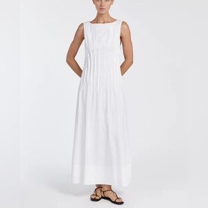 DISSH MANA WHITE LINEN MIDI DRESS NWT